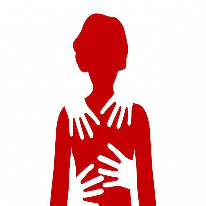 γυναικεία μορφή με παλάμες, κόκκινη, πηγή EDF