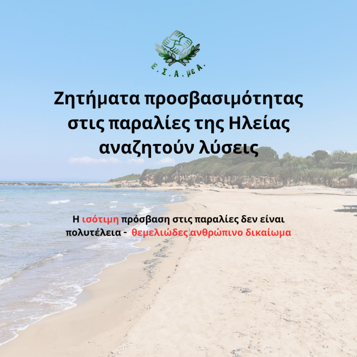 Ζητήματα προσβασιμότητας στις παραλίες της Ηλείας αναζητούν λύσεις